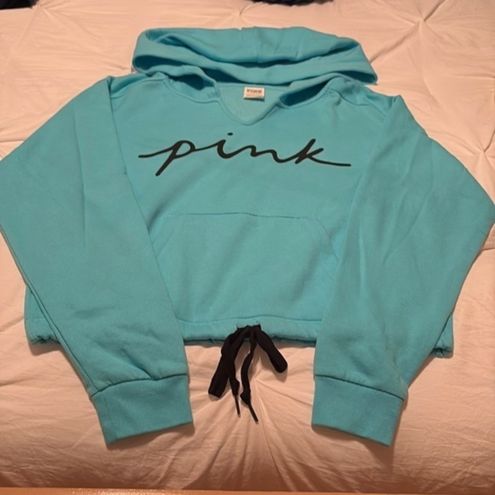 NWOT PINK hoodie, pullover, fleece sweatshirt size extra‎ small turquoise